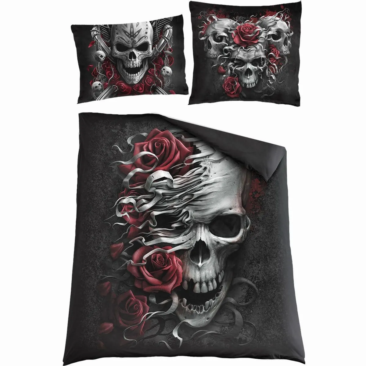 SKULLS N' ROSES - Double Duvet Cover   UK And EU Pillow case