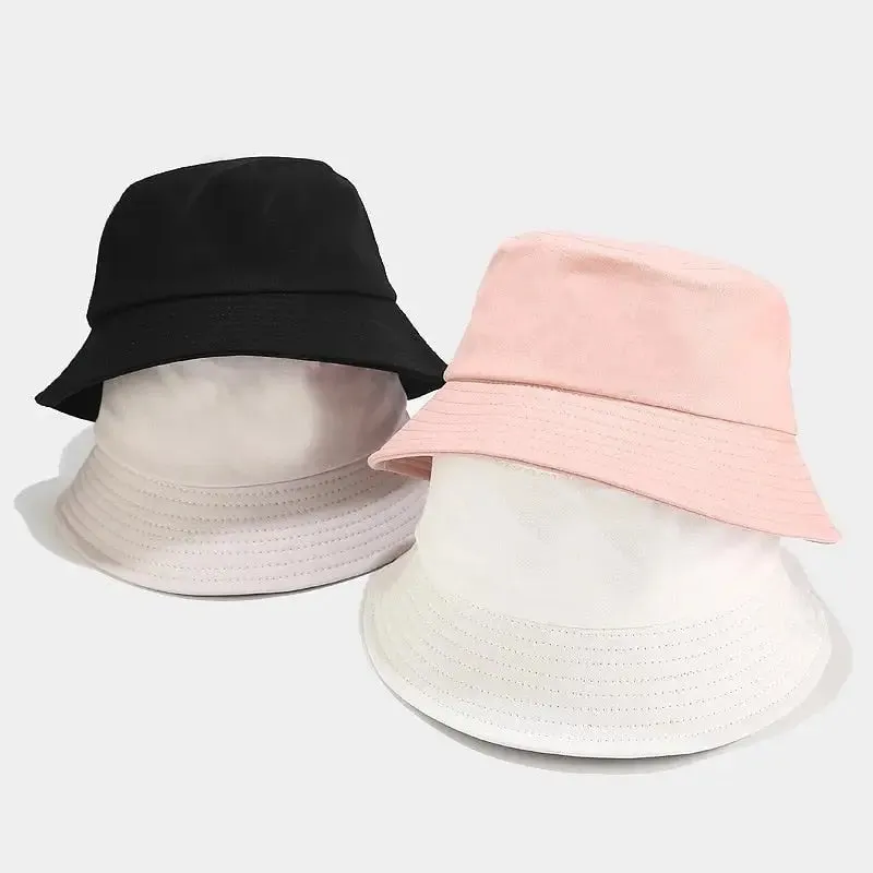 Solid Color Cotton Aesthetic Bucket Hat for Acubi Style