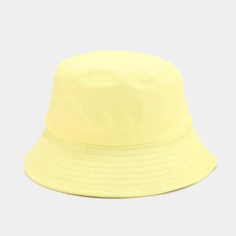 Solid Color Cotton Aesthetic Bucket Hat for Acubi Style