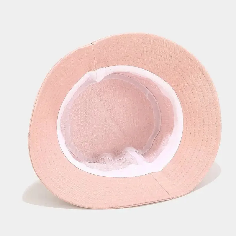 Solid Color Cotton Aesthetic Bucket Hat for Acubi Style