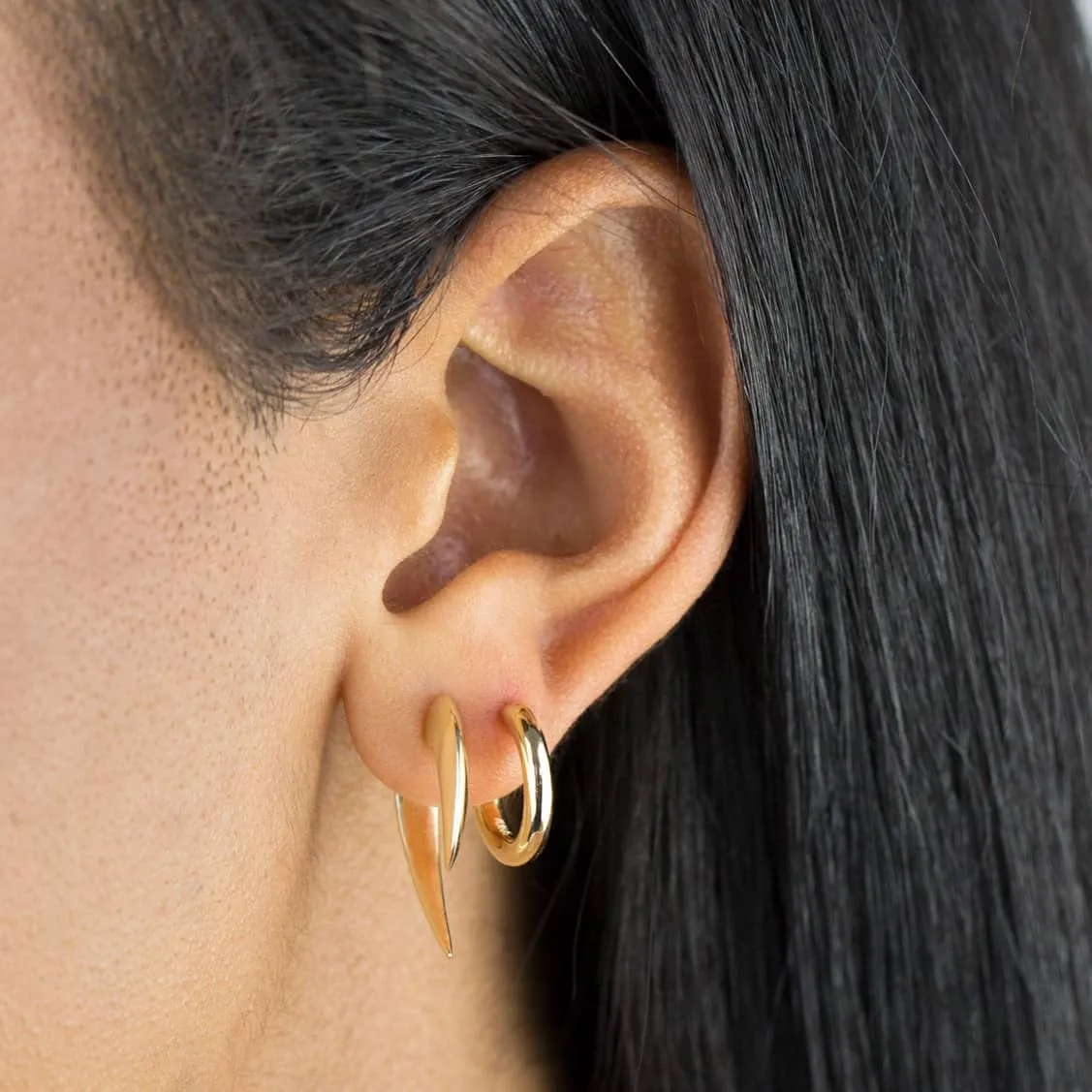 Solid Double Spike Stud Earring