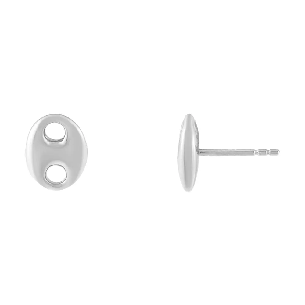 Solid Puffed Mariner Stud Earring