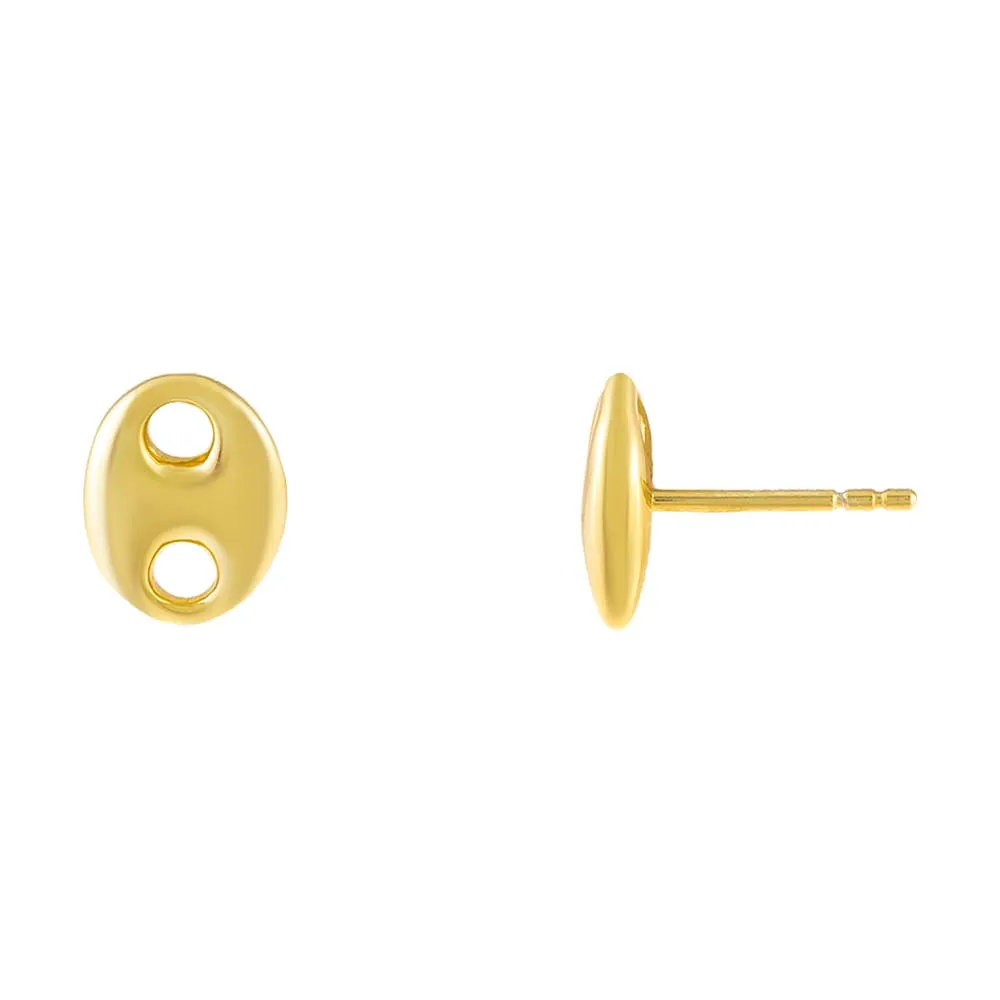 Solid Puffed Mariner Stud Earring