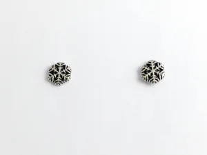 Sterling Silver and Surgical Steel small snowflake stud earrings- snow, winter