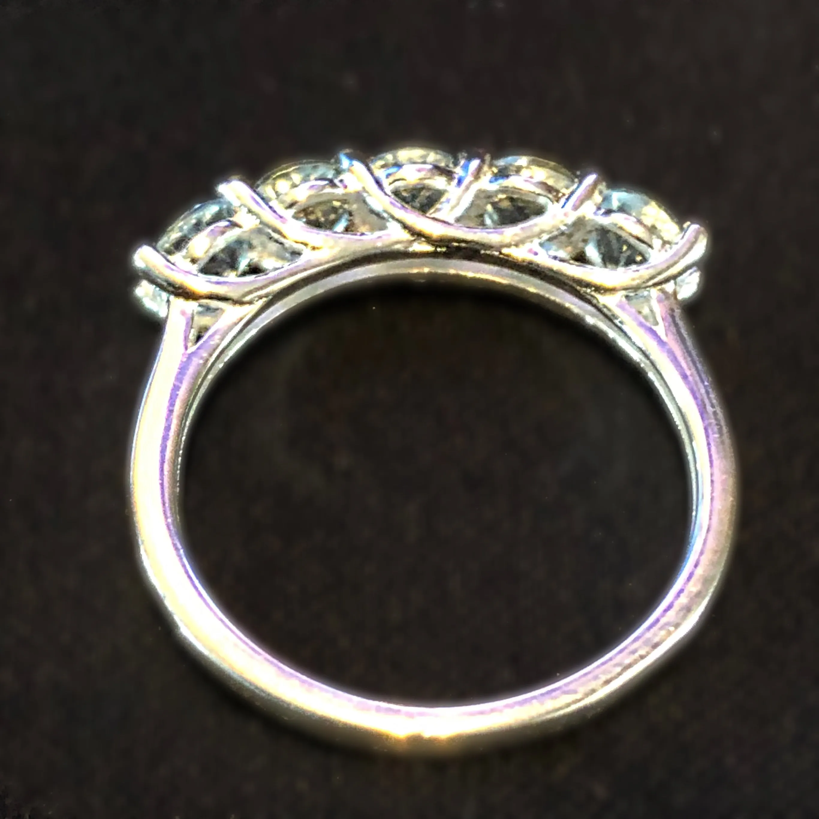 Sterling Silver Brazilian CITRINE Round Gemstone 5 Stone Ring