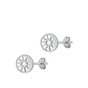 Sterling Silver High Polished Moon & Star Chic Fashion Earrings .925 New