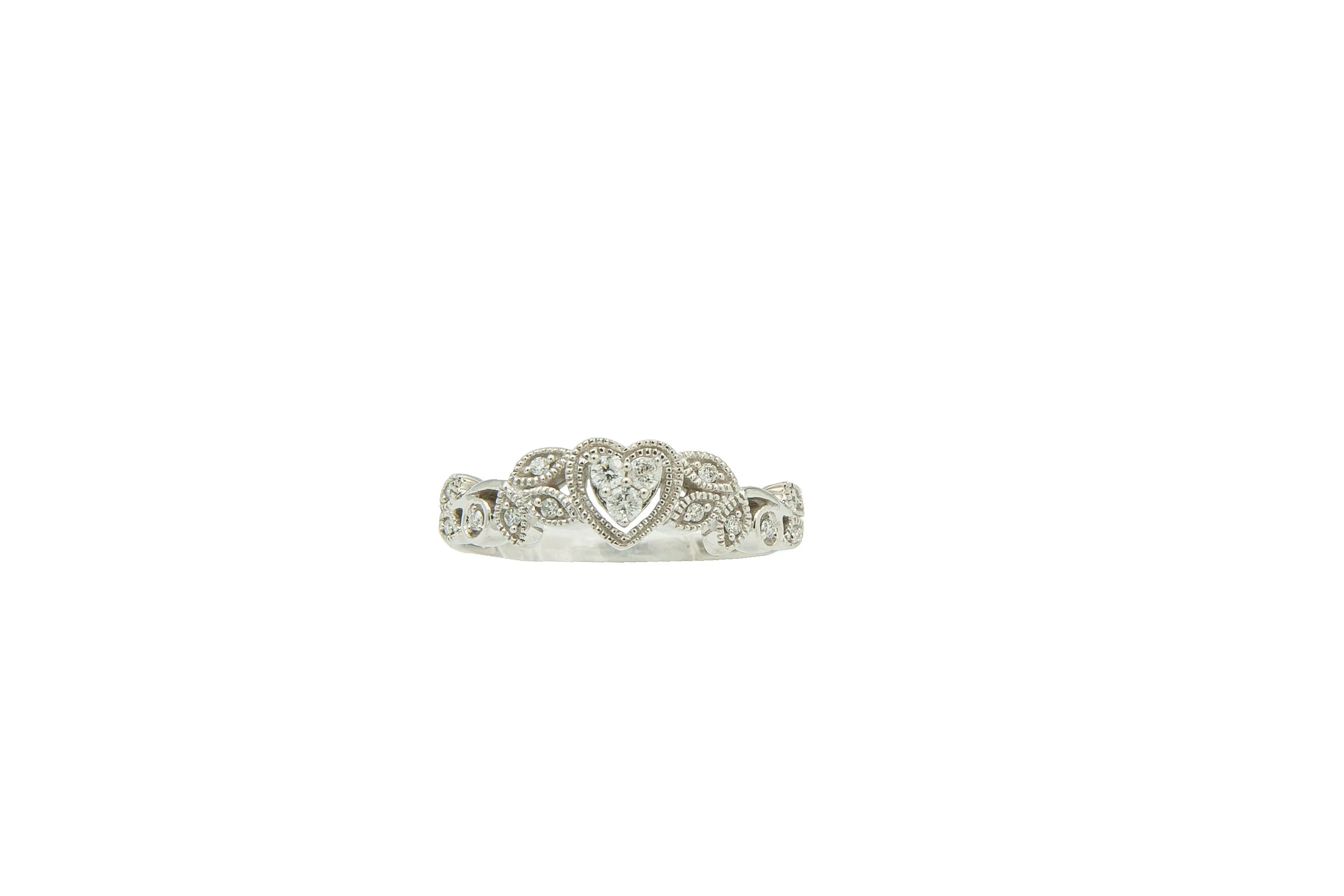 Sterling Silver Pure Promise Ring With  1/8Cttw Round Diamonds