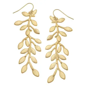 Susan Shaw Handcast Gold "vine" Earring