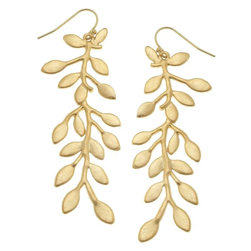 Susan Shaw Handcast Gold "vine" Earring