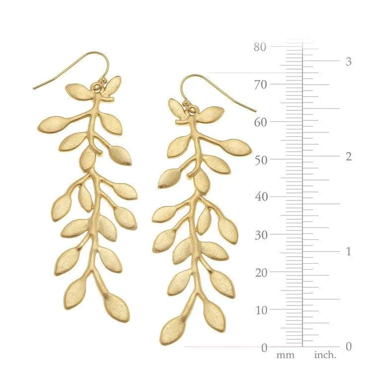 Susan Shaw Handcast Gold "vine" Earring
