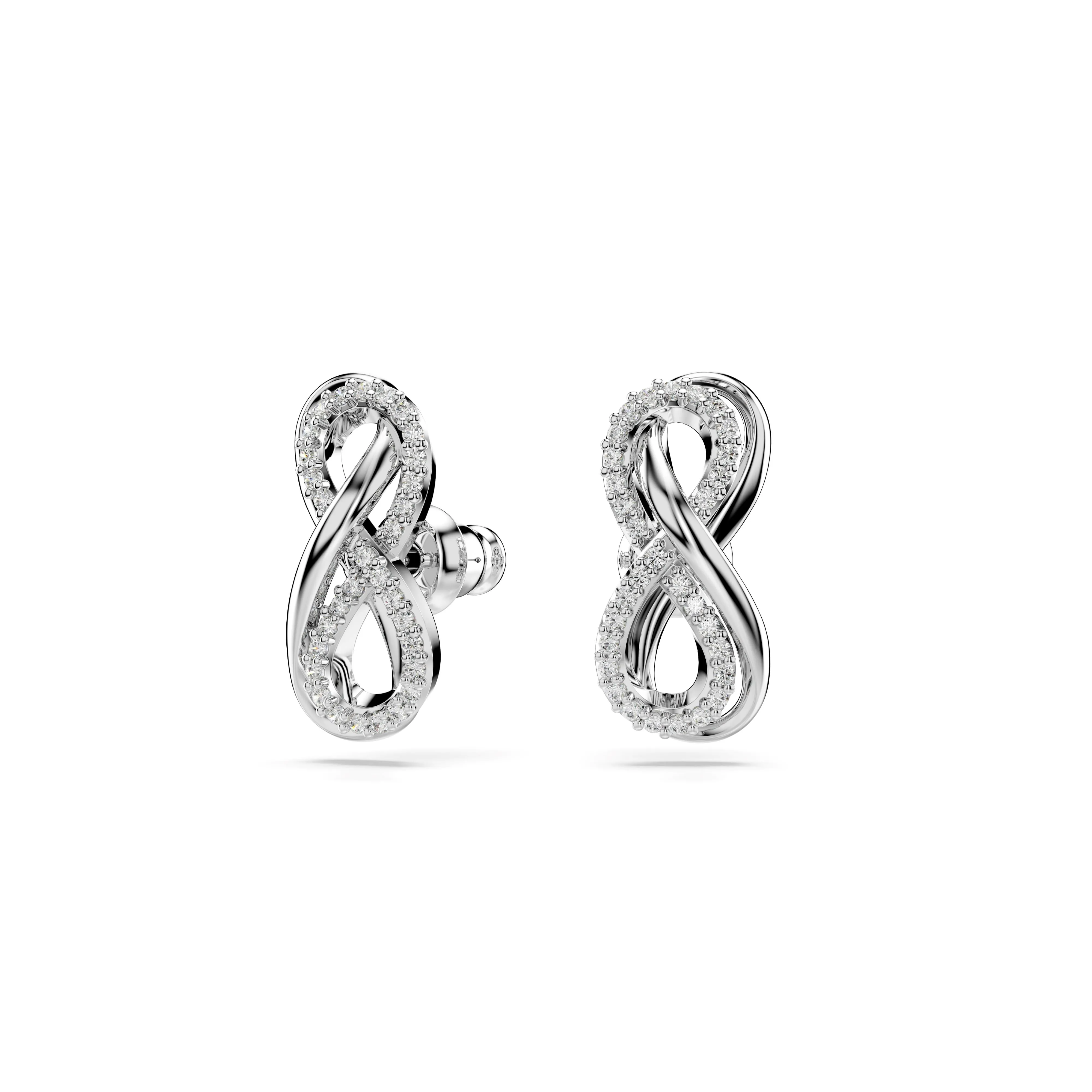 Swarovski Rhodium Hyperbola Infinity Earrings