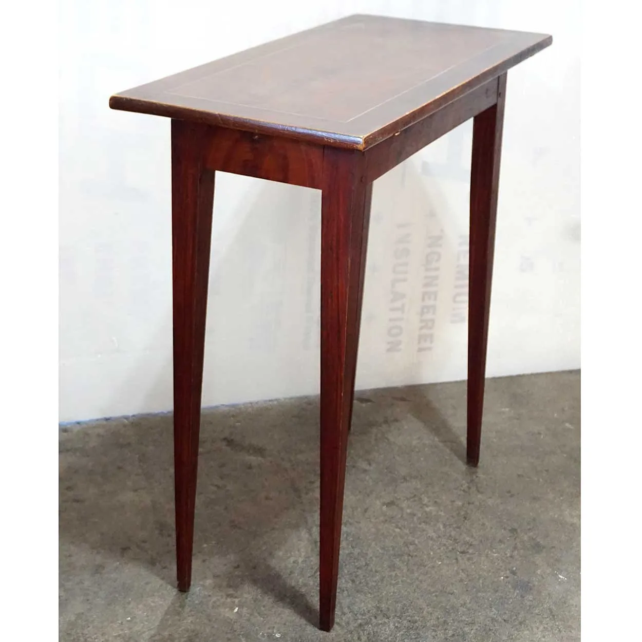 Swedish Gustavian Style Faux Grain Tapered Leg Side Table