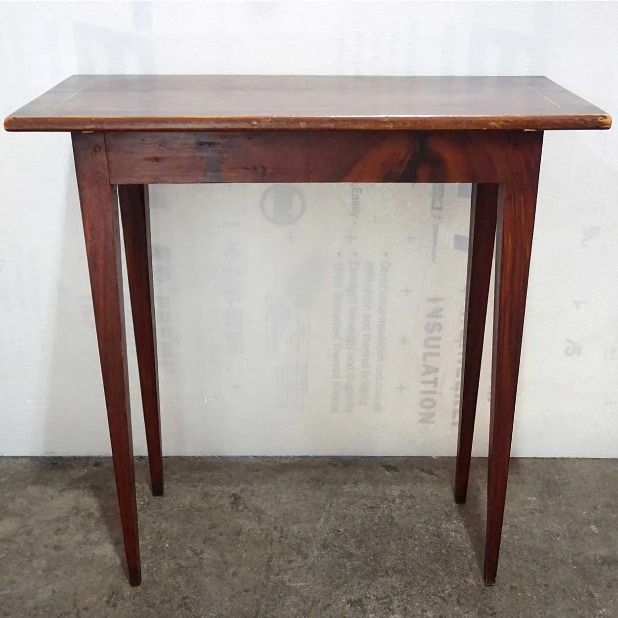 Swedish Gustavian Style Faux Grain Tapered Leg Side Table