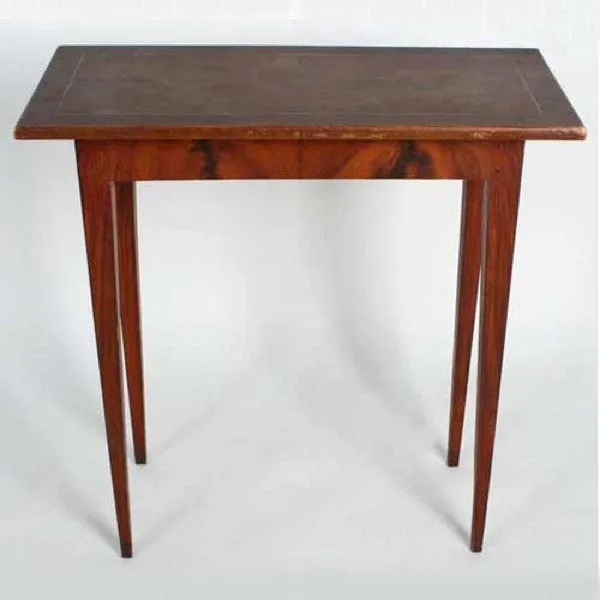 Swedish Gustavian Style Faux Grain Tapered Leg Side Table