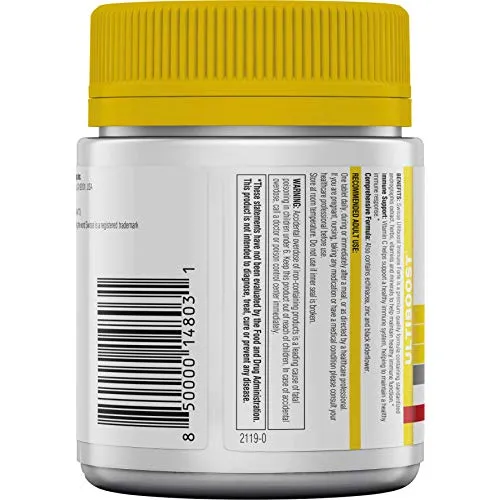 Swisse Ultiboost Immune Forte | Suplemento de apoyo inmunológico con vitamina C, zinc, saúco, equinácea y Andrographis | Refuerzo del sistema inmunológico | 60 tabletas