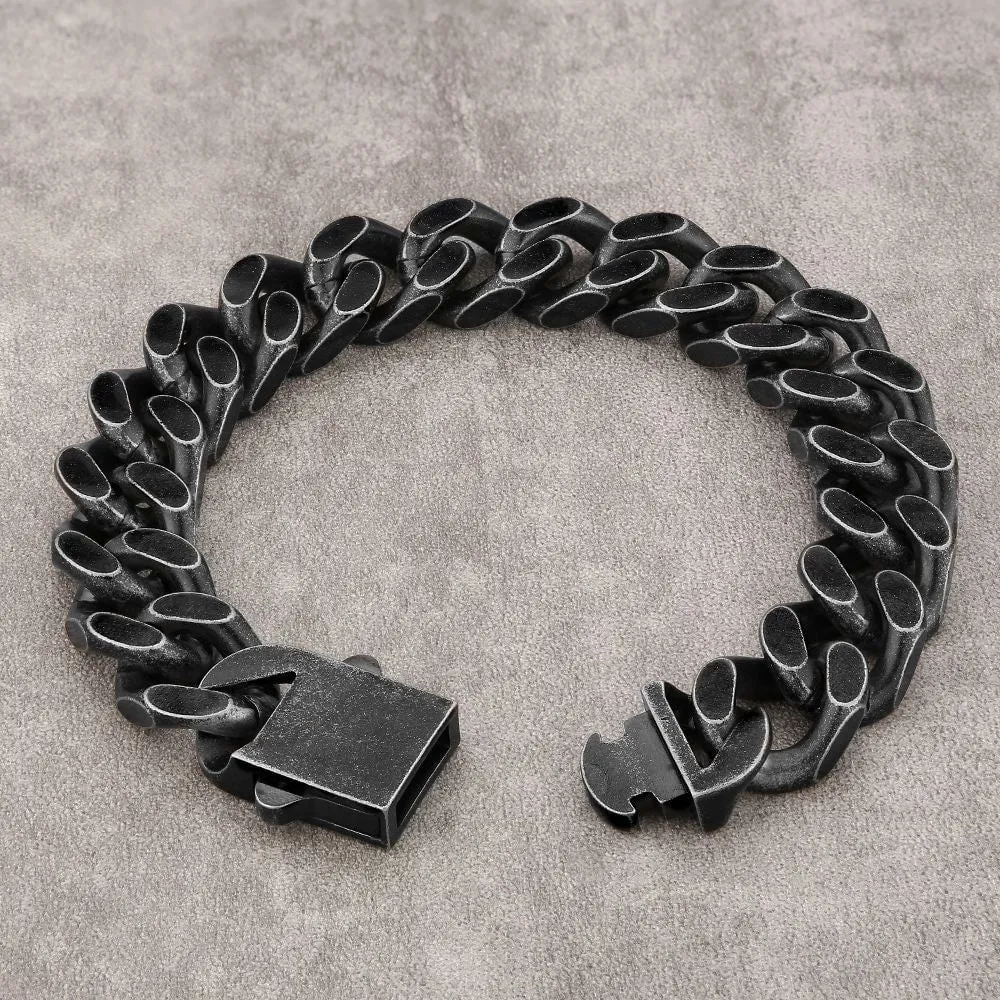 The Darth Vader II® - 14mm Black Cuban Link Bracelet in Black Gold