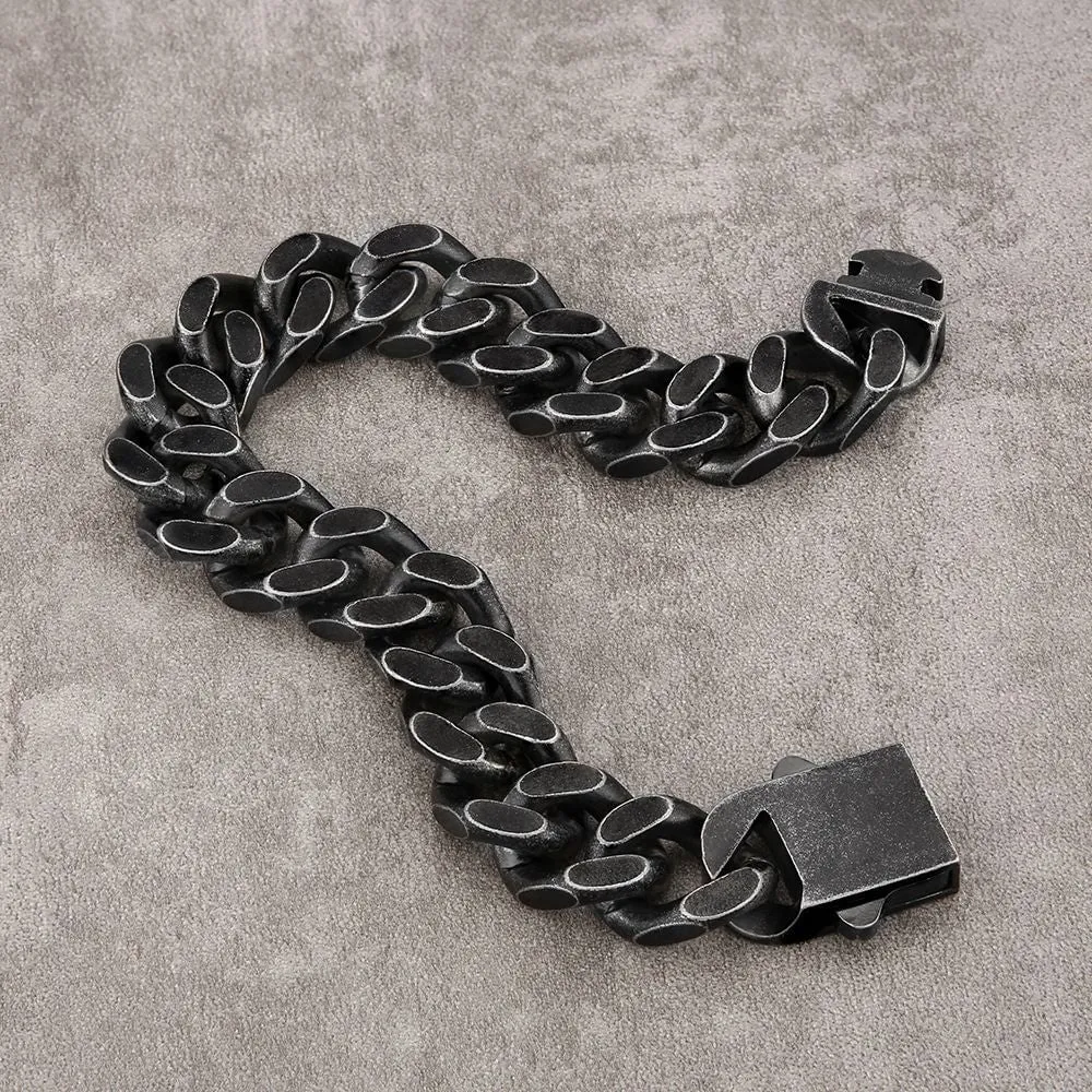 The Darth Vader II® - 14mm Black Cuban Link Bracelet in Black Gold