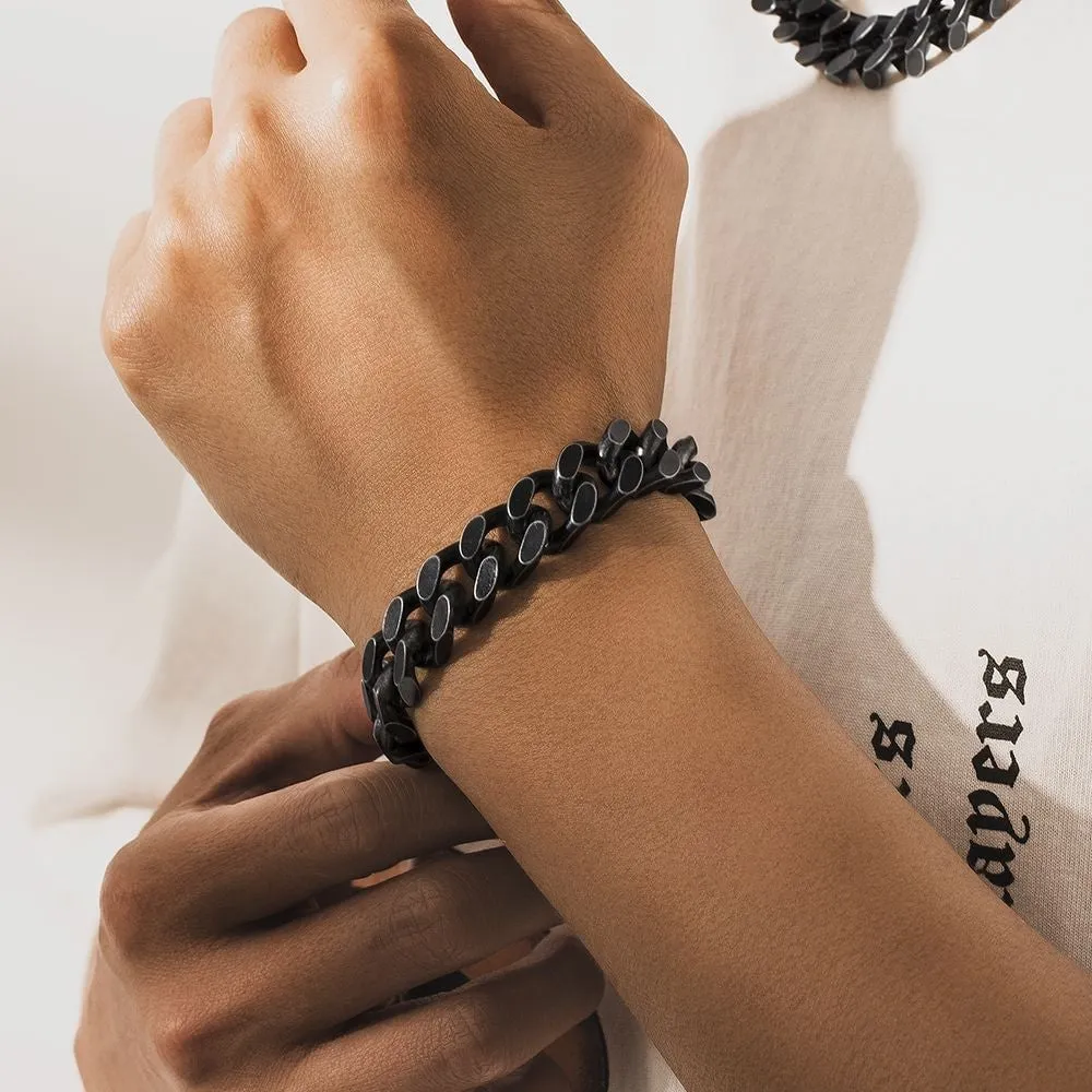 The Darth Vader II® - 14mm Black Cuban Link Bracelet in Black Gold