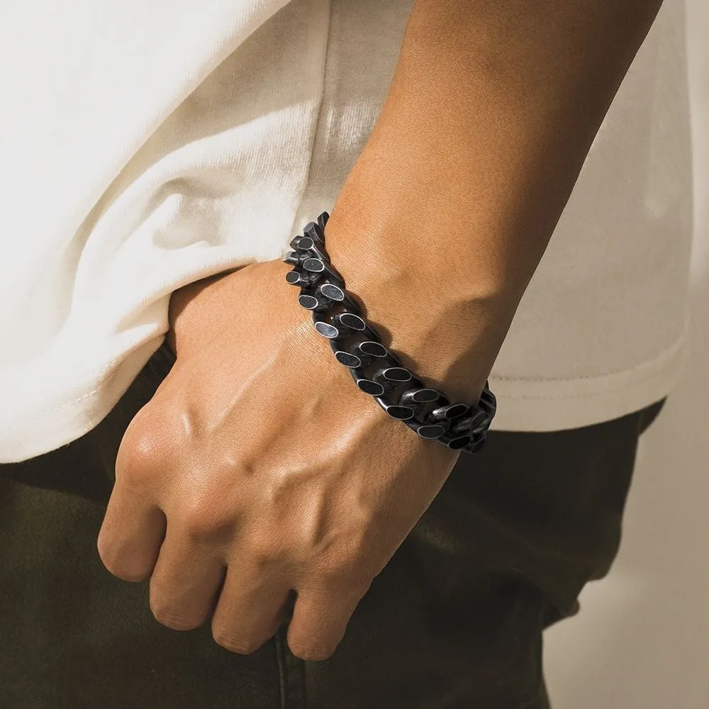 The Darth Vader II® - 14mm Black Cuban Link Bracelet in Black Gold