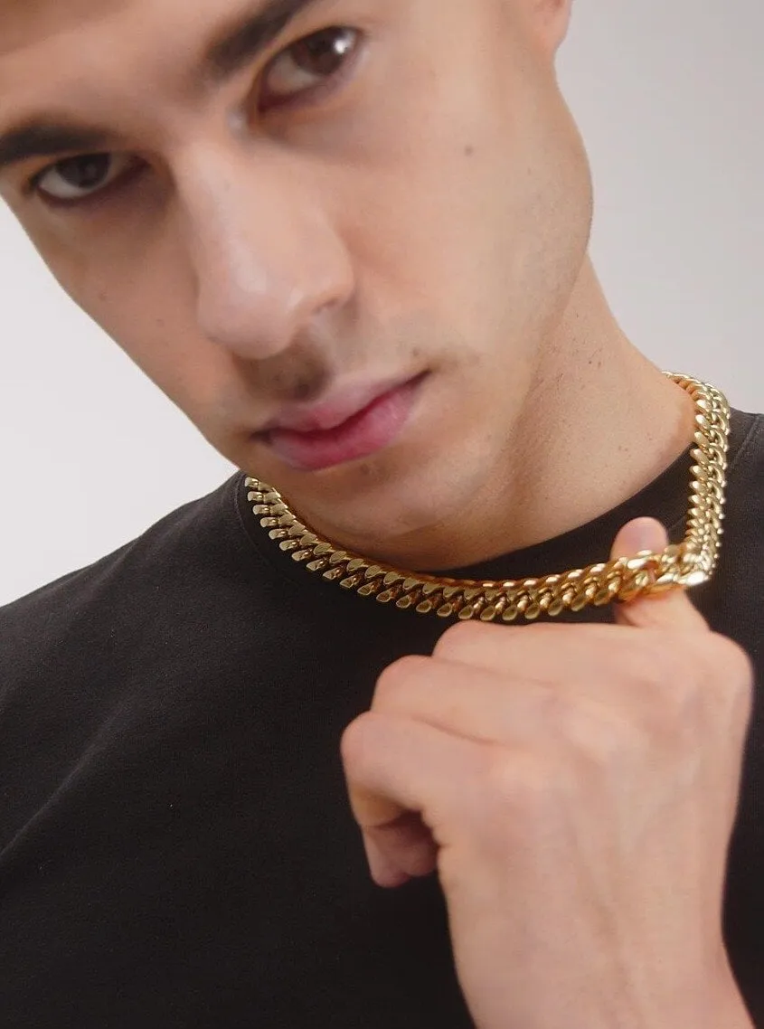The Golden Time II® - 12mm Miami Cuban Link Chain 18K Gold Plated