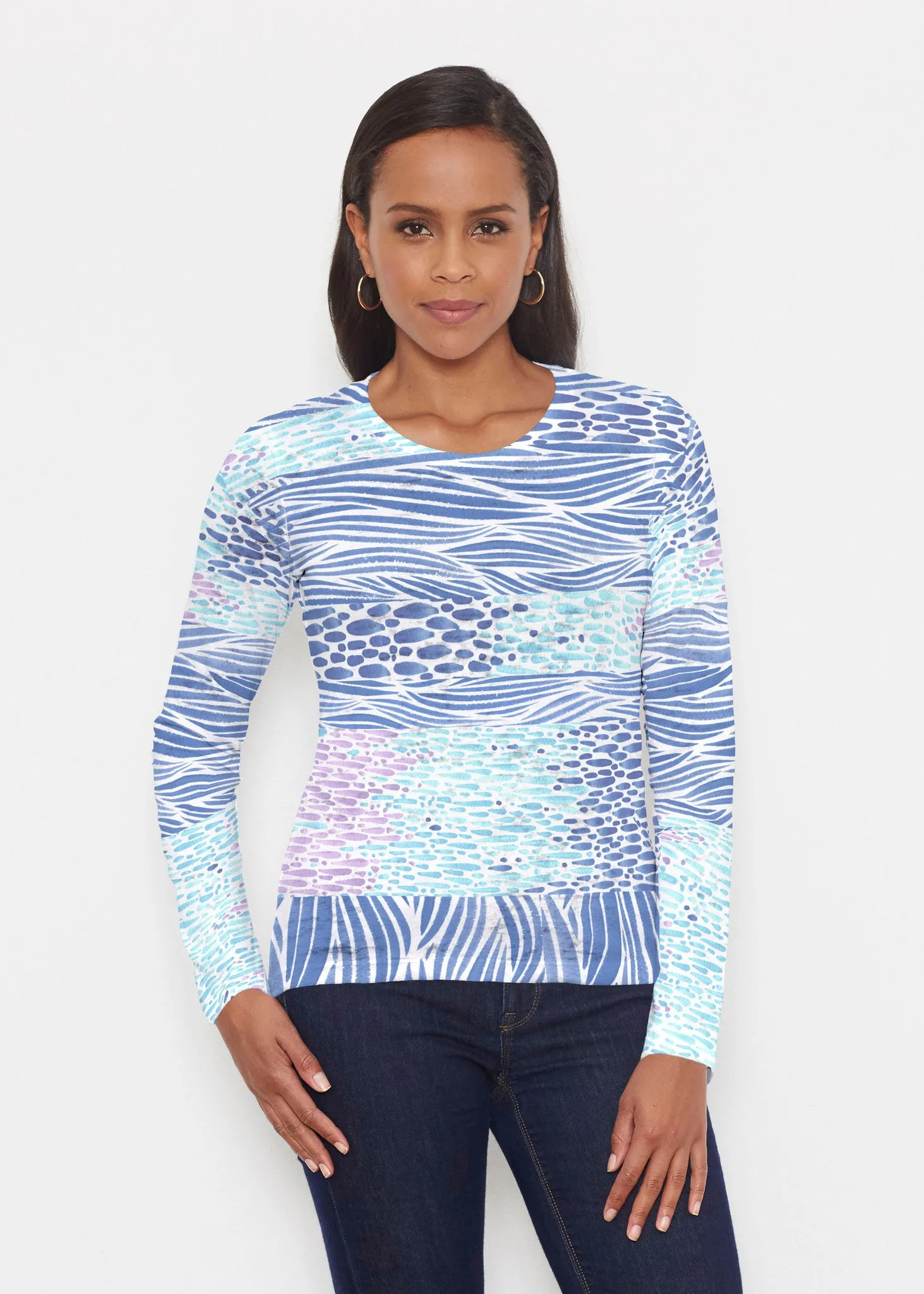 Tidal Stripe (11080) ~ Signature Long Sleeve Crew Shirt