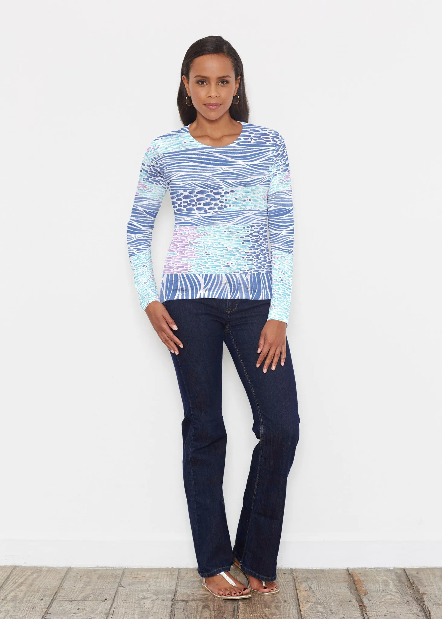 Tidal Stripe (11080) ~ Signature Long Sleeve Crew Shirt