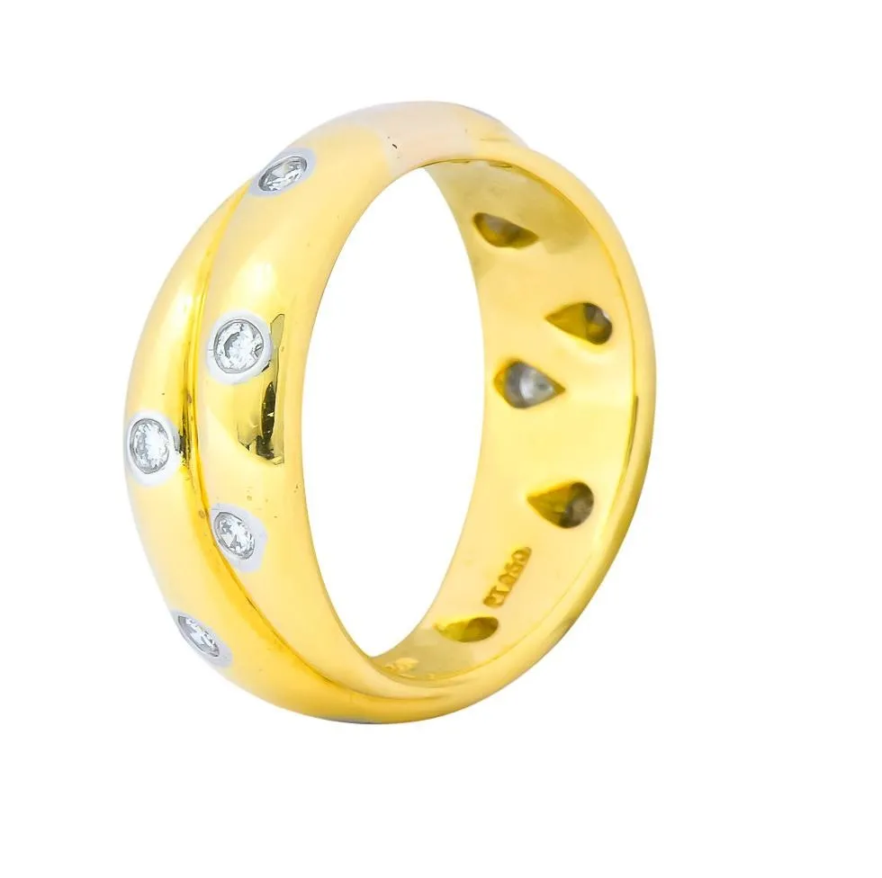Tiffany & Co. Diamond 18 Karat Yellow Gold Platinum Etoile Band Ring