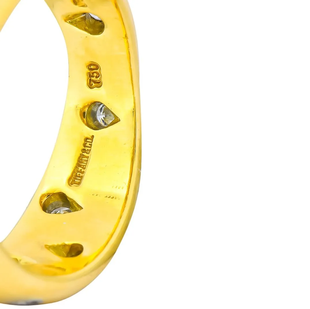 Tiffany & Co. Diamond 18 Karat Yellow Gold Platinum Etoile Band Ring