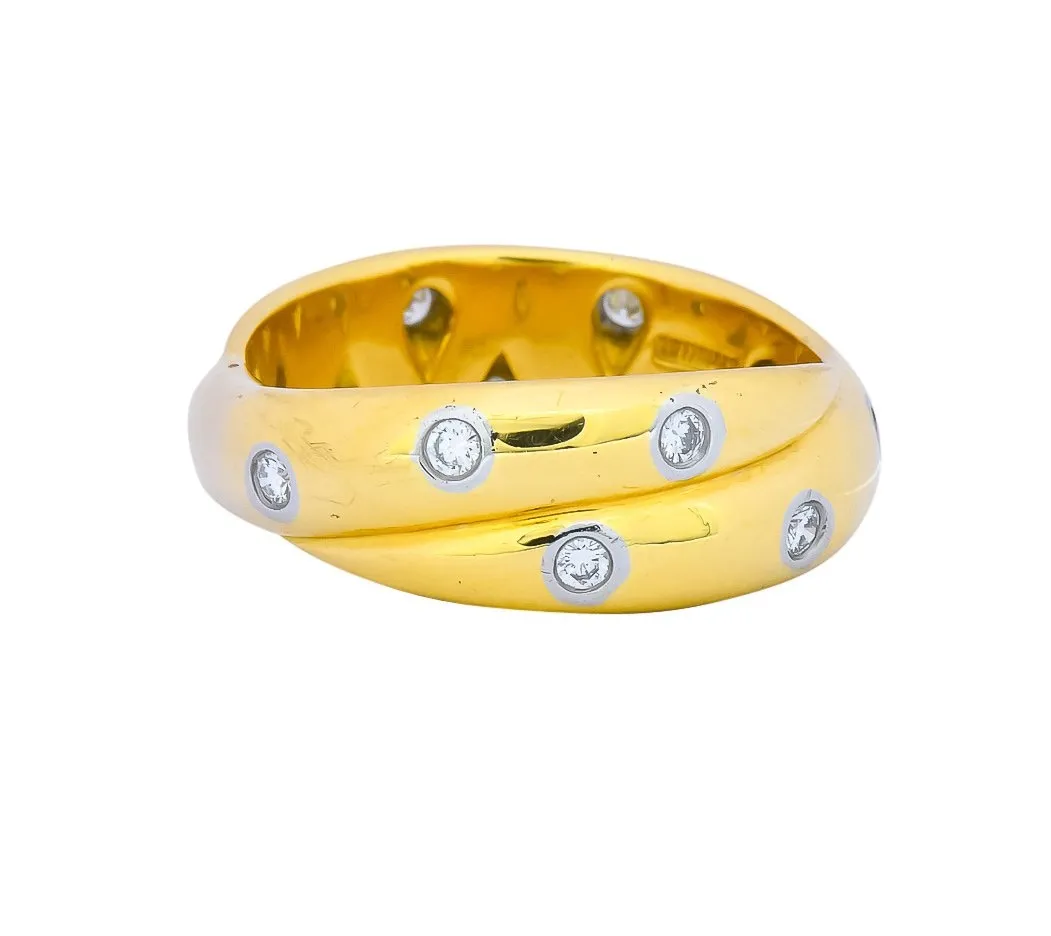 Tiffany & Co. Diamond 18 Karat Yellow Gold Platinum Etoile Band Ring