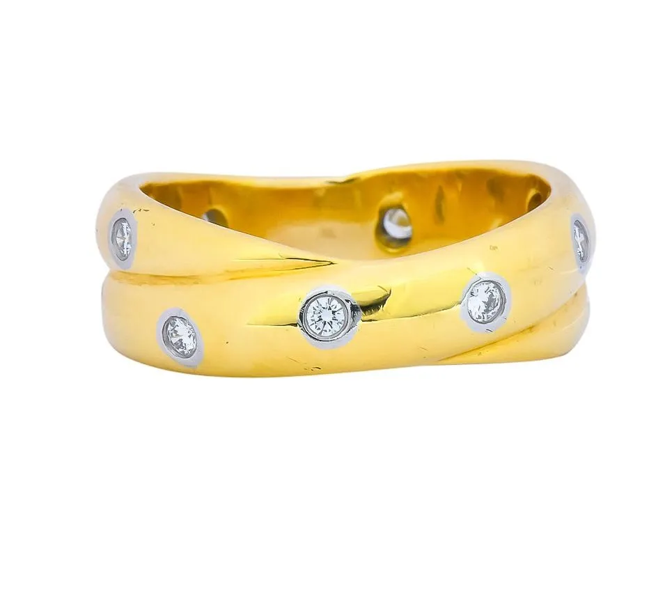 Tiffany & Co. Diamond 18 Karat Yellow Gold Platinum Etoile Band Ring