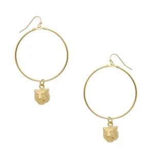 Tiger Head Loop Earrings