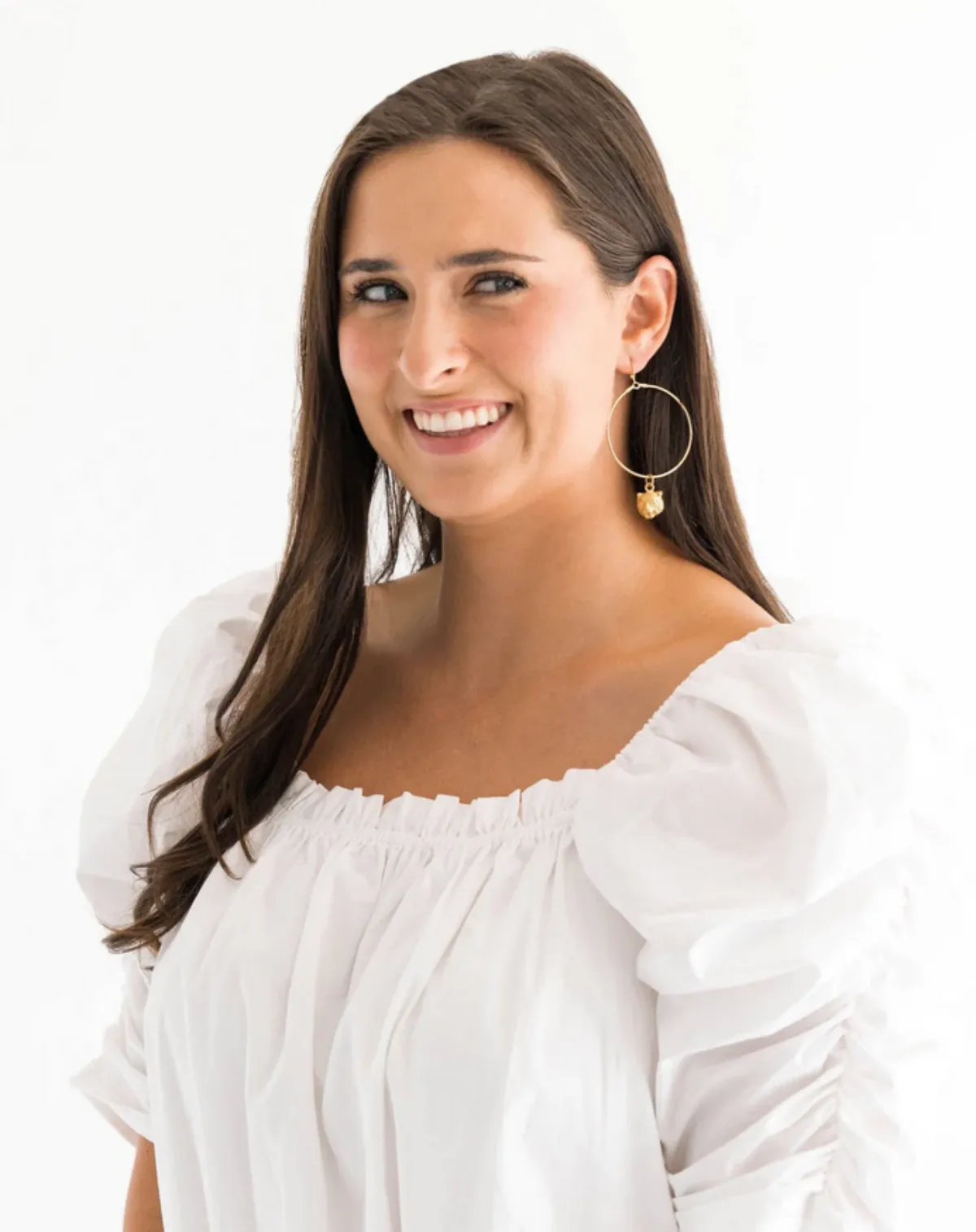 Tiger Head Loop Earrings
