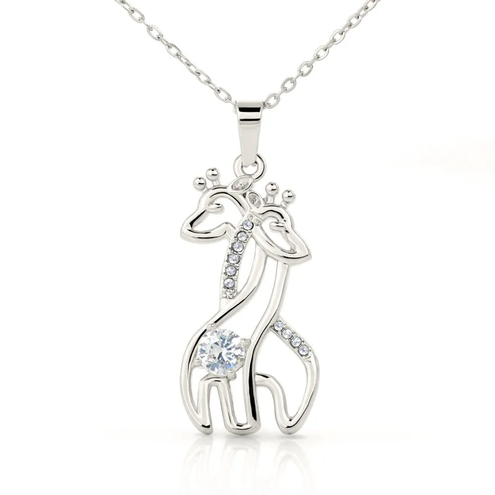 To My Niece, I Wish You The Strength To Face Challenges - Graceful Love Giraffe Necklace Message Card