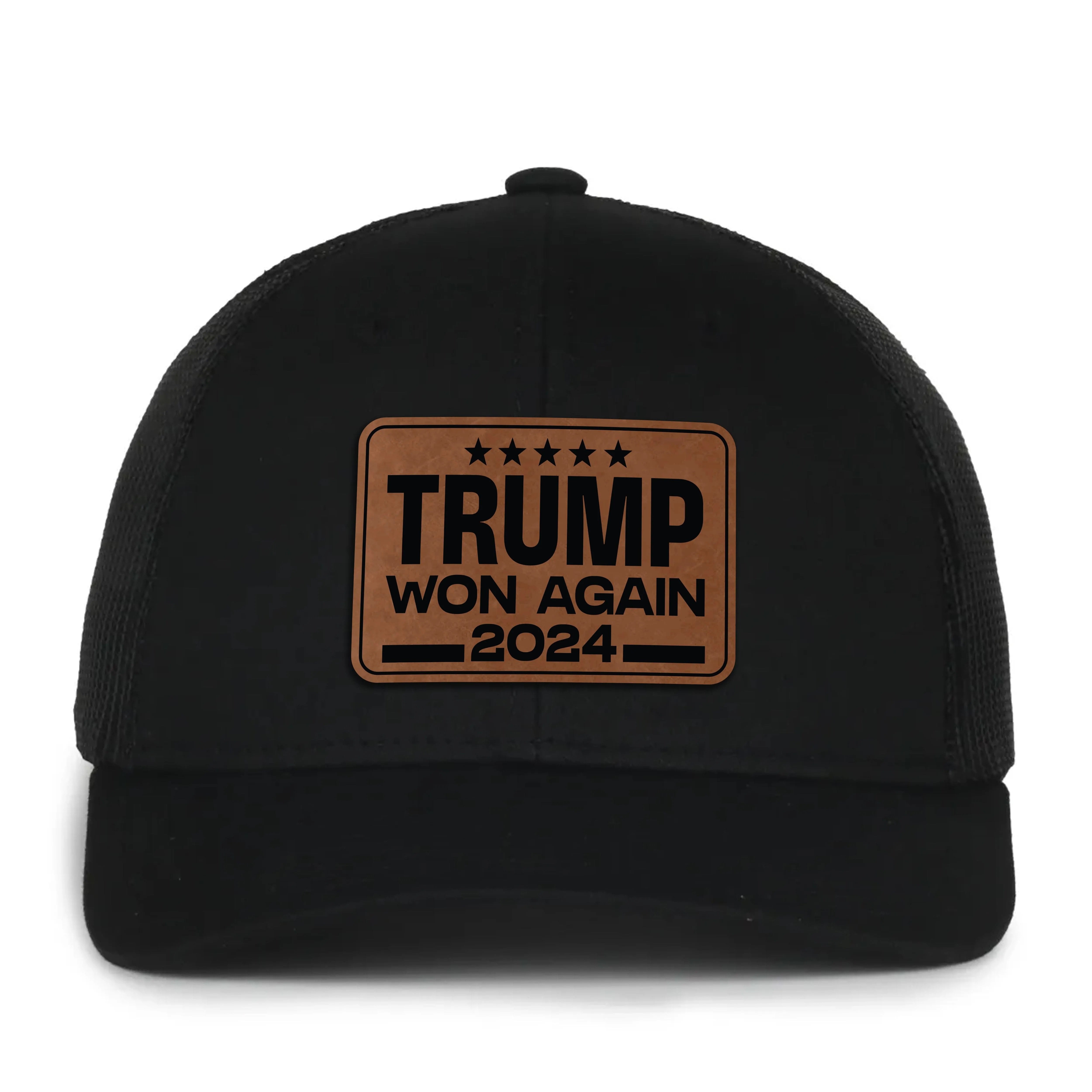 Trump Won Again 2024 Leather Patch Hat