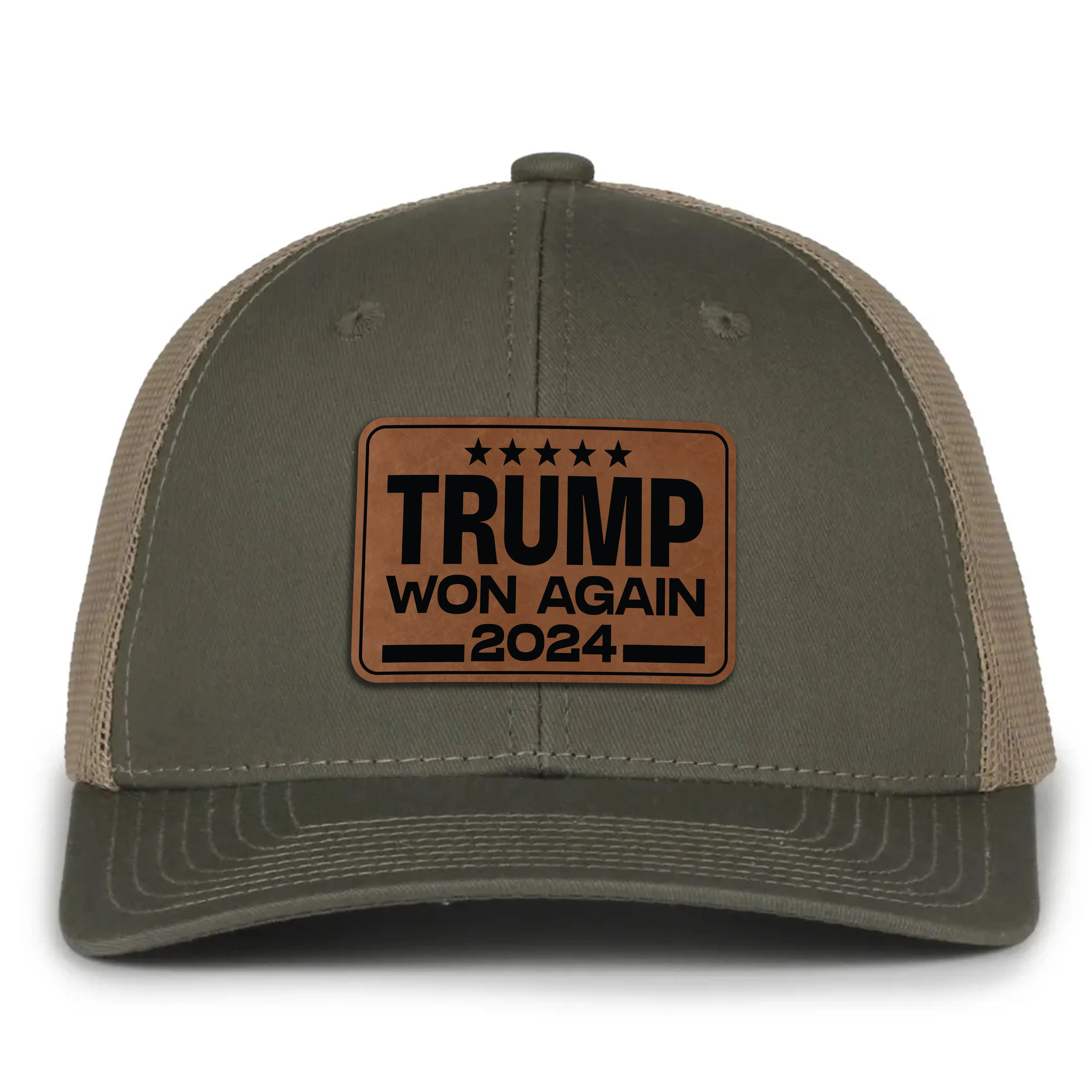 Trump Won Again 2024 Leather Patch Hat