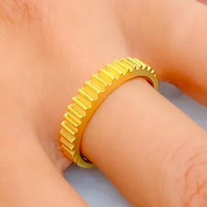 Unique Graceful 22k Gold Gear Ring