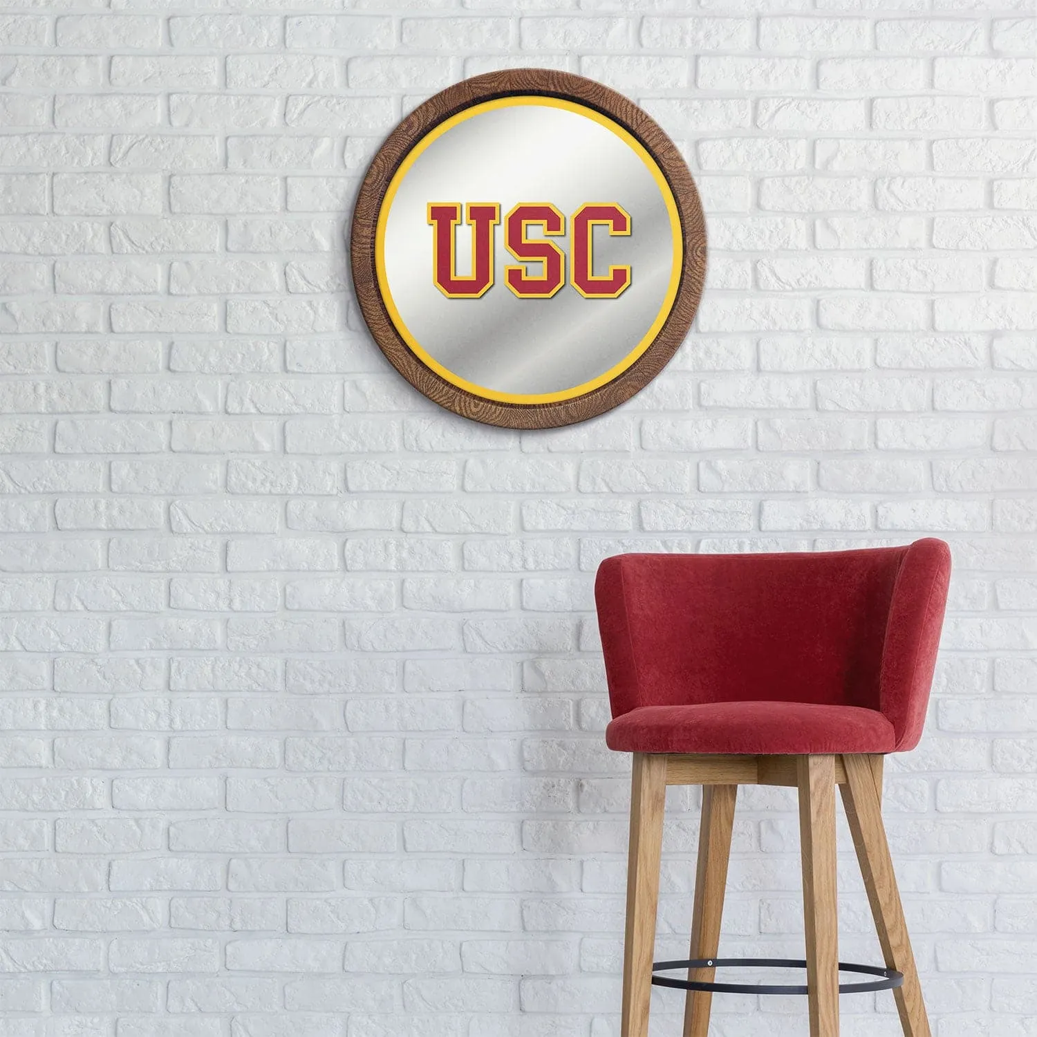 USC Trojans: "Faux" Barrel Top Mirrored Wall Sign