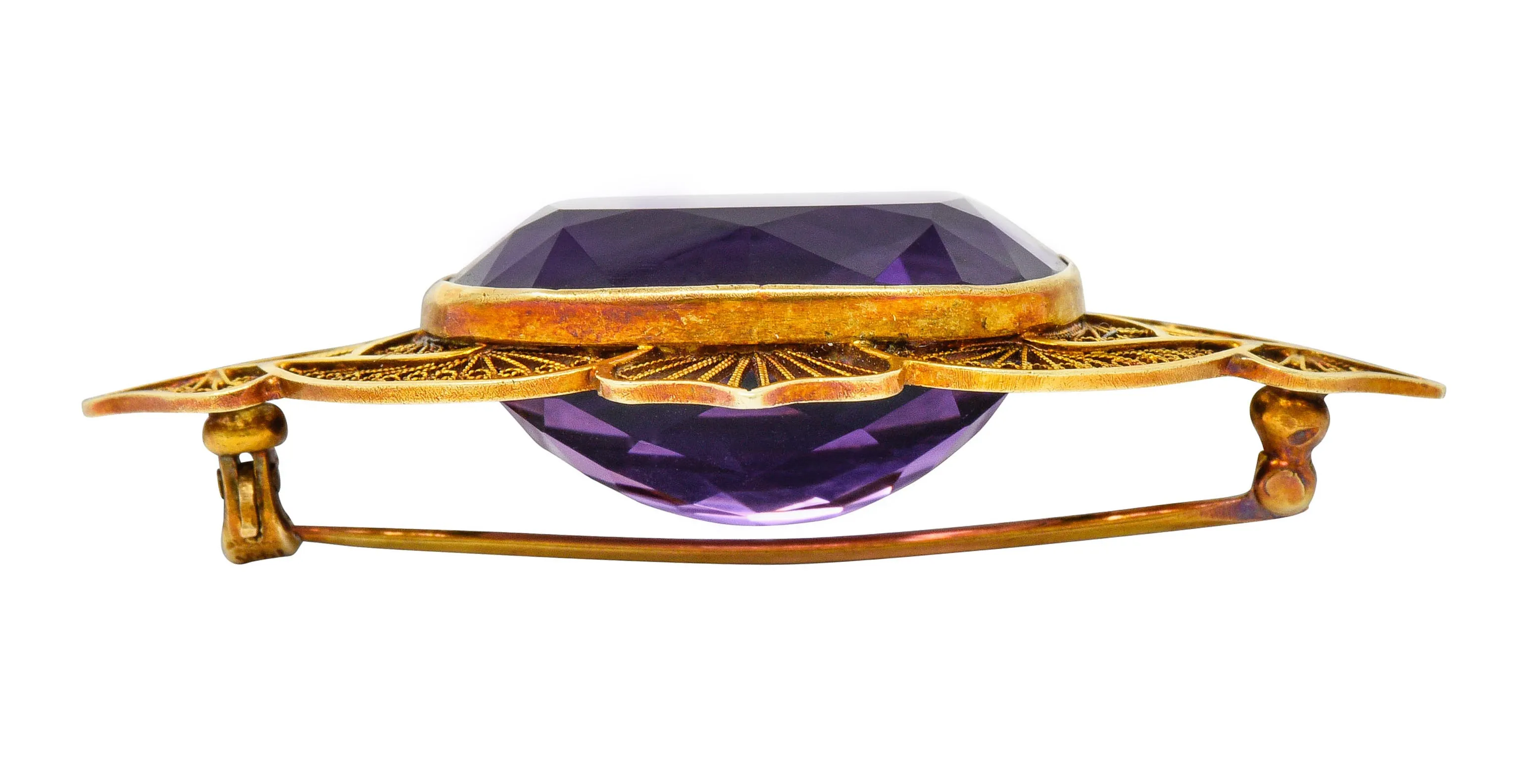 Victorian Amethyst 18 Karat Gold Brooch Circa 1900
