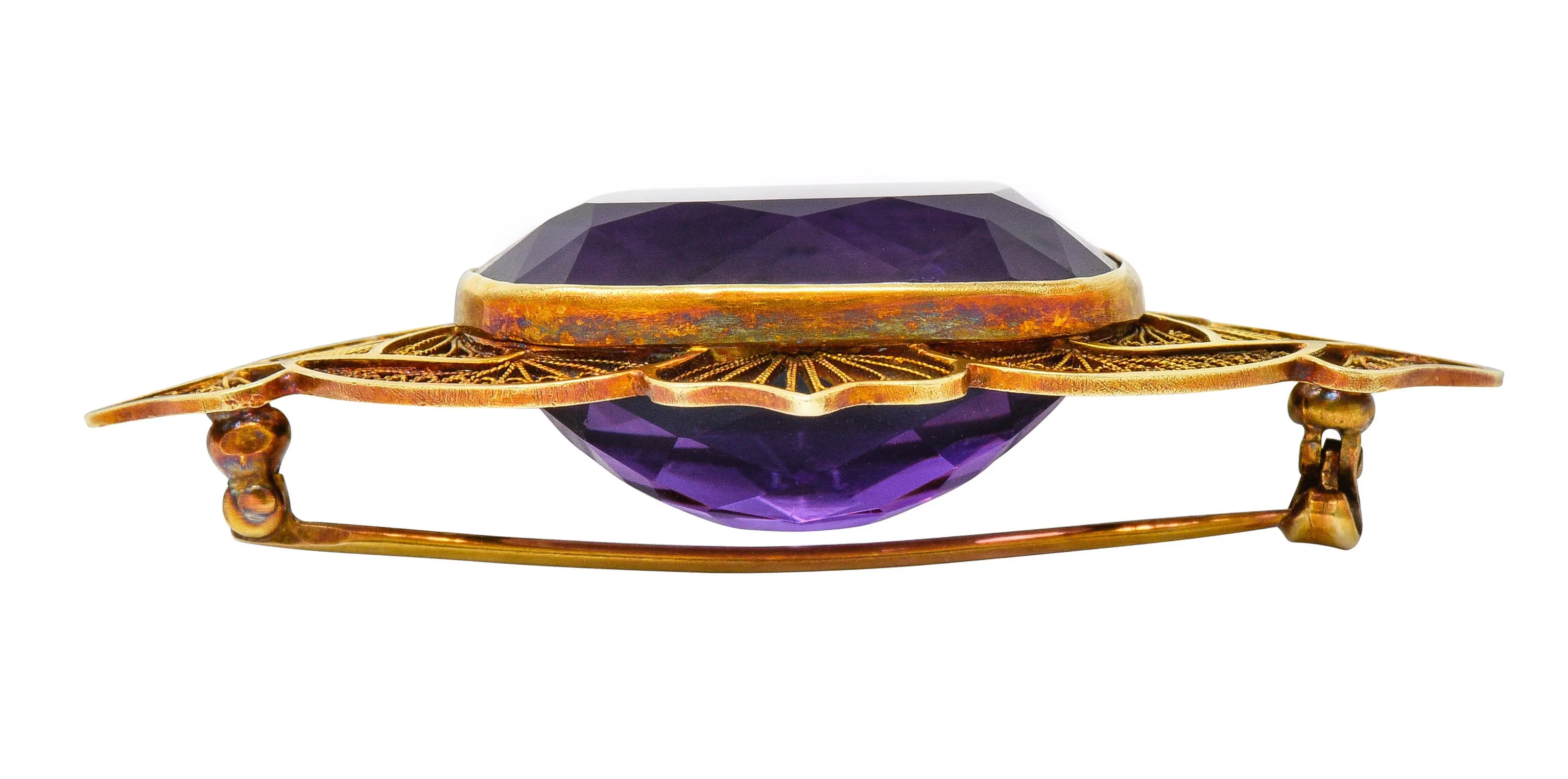 Victorian Amethyst 18 Karat Gold Brooch Circa 1900