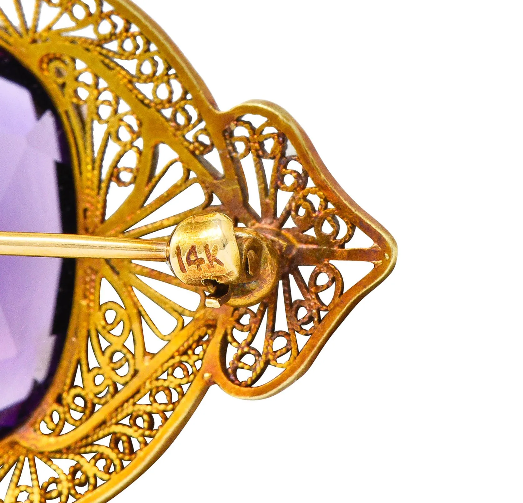Victorian Amethyst 18 Karat Gold Brooch Circa 1900