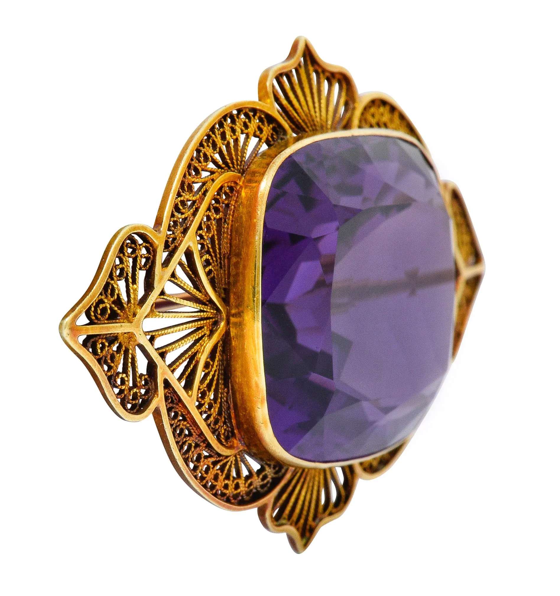 Victorian Amethyst 18 Karat Gold Brooch Circa 1900