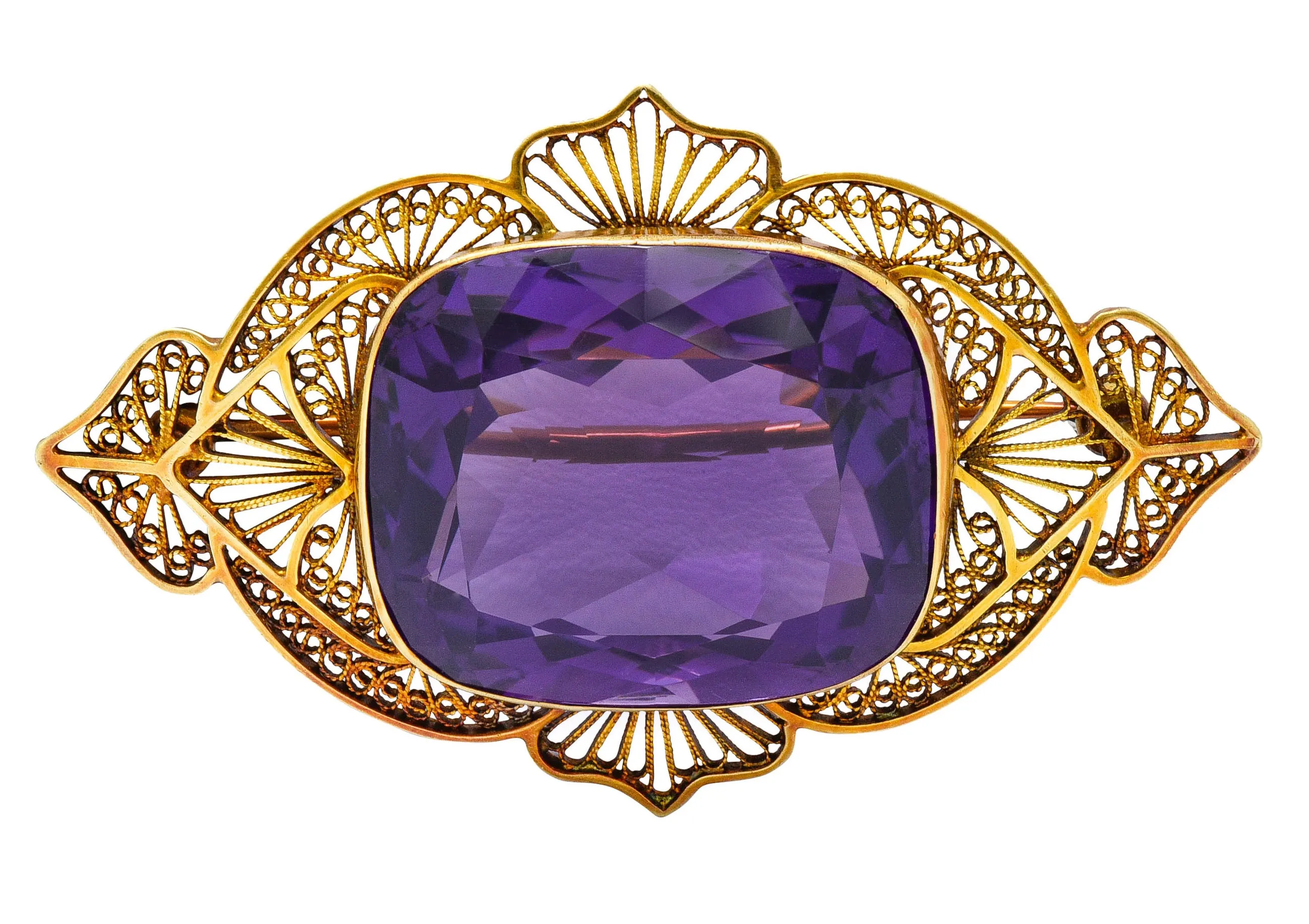 Victorian Amethyst 18 Karat Gold Brooch Circa 1900