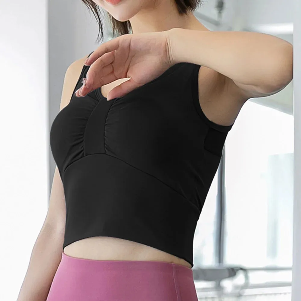 VigoBreviya 2025 Bow Mesh Sports Bra - Female Push Up Crop Top for Yoga, Gym, Running