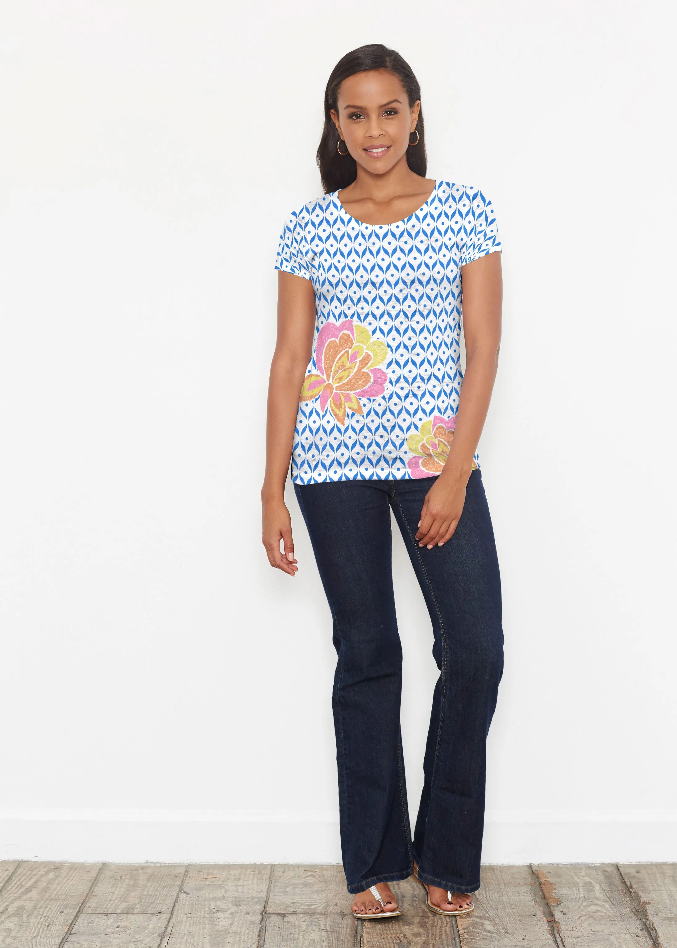 Vintage Blooms (8039) ~ Short Sleeve Scoop Shirt
