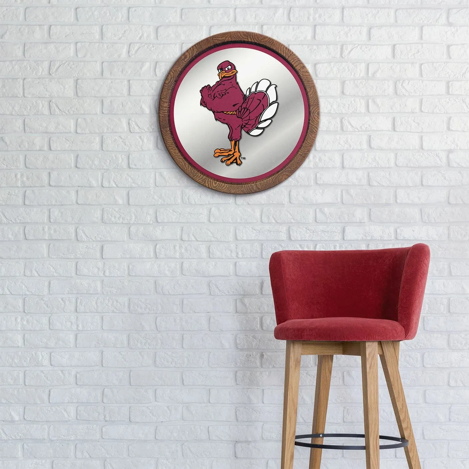 Virginia Tech Hokies: Mascot - "Faux" Barrel Top Mirrored Wall Sign