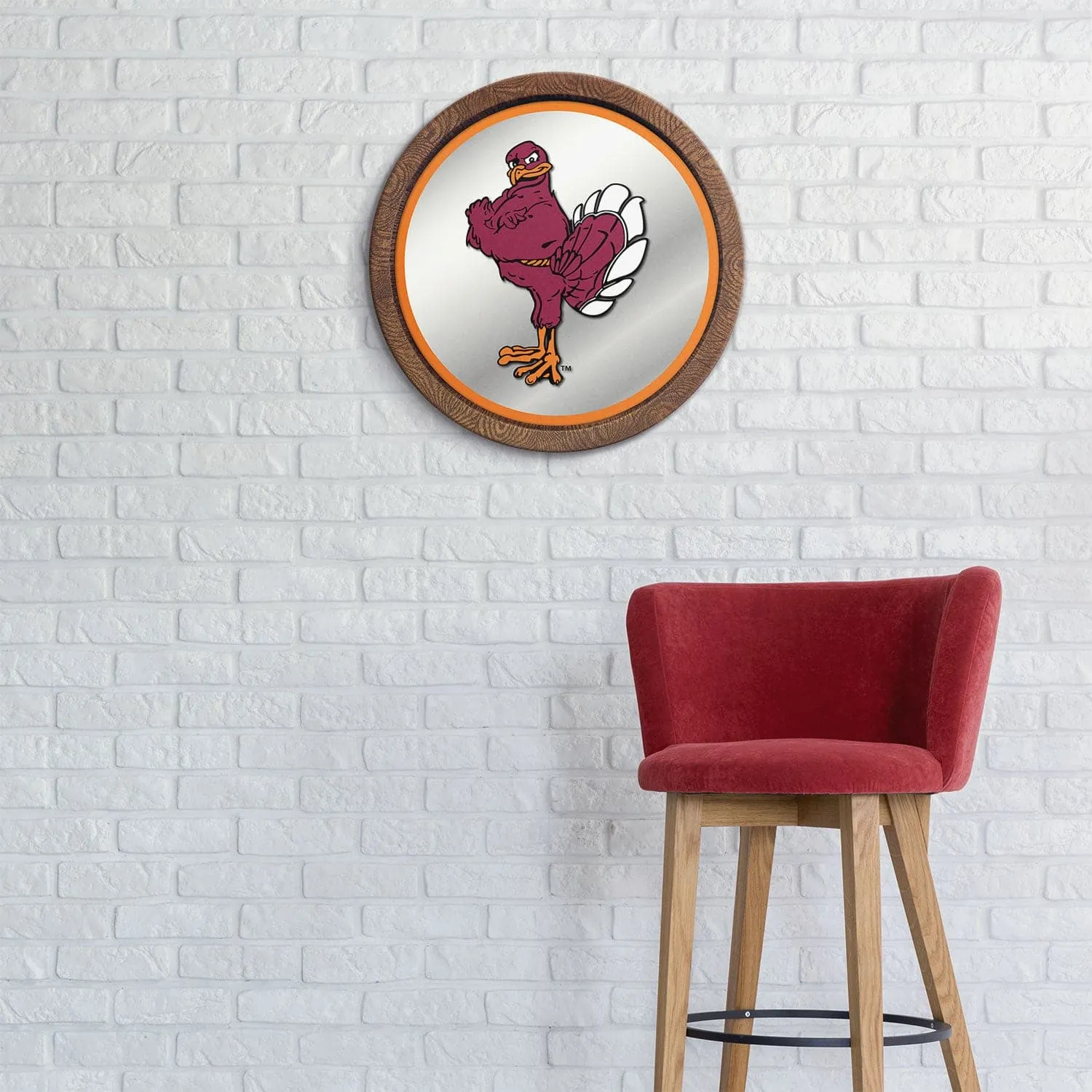 Virginia Tech Hokies: Mascot - "Faux" Barrel Top Mirrored Wall Sign