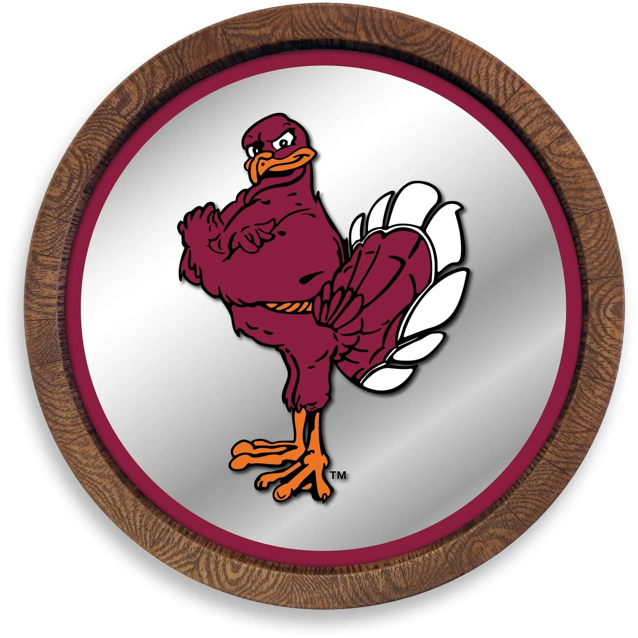 Virginia Tech Hokies: Mascot - "Faux" Barrel Top Mirrored Wall Sign