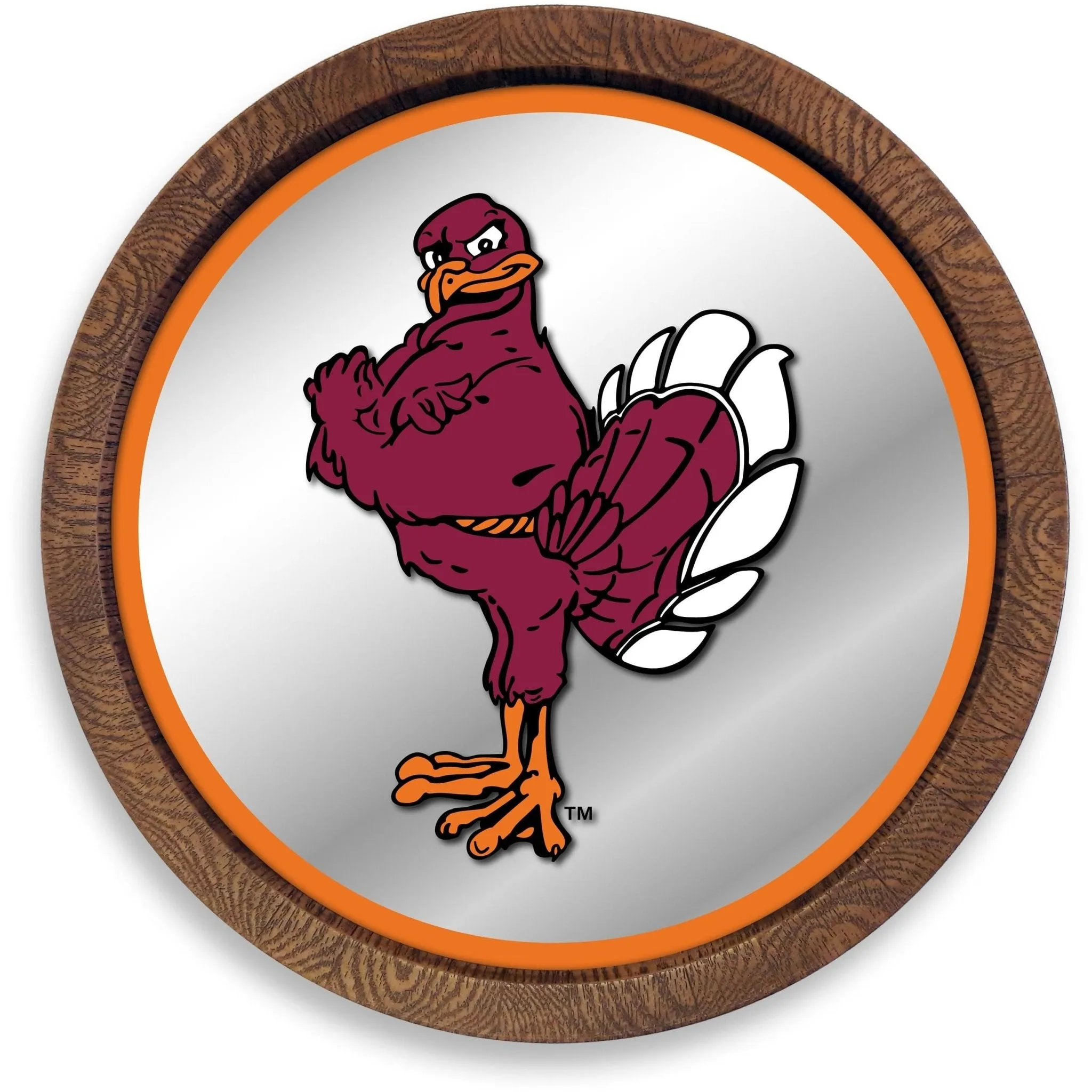 Virginia Tech Hokies: Mascot - "Faux" Barrel Top Mirrored Wall Sign