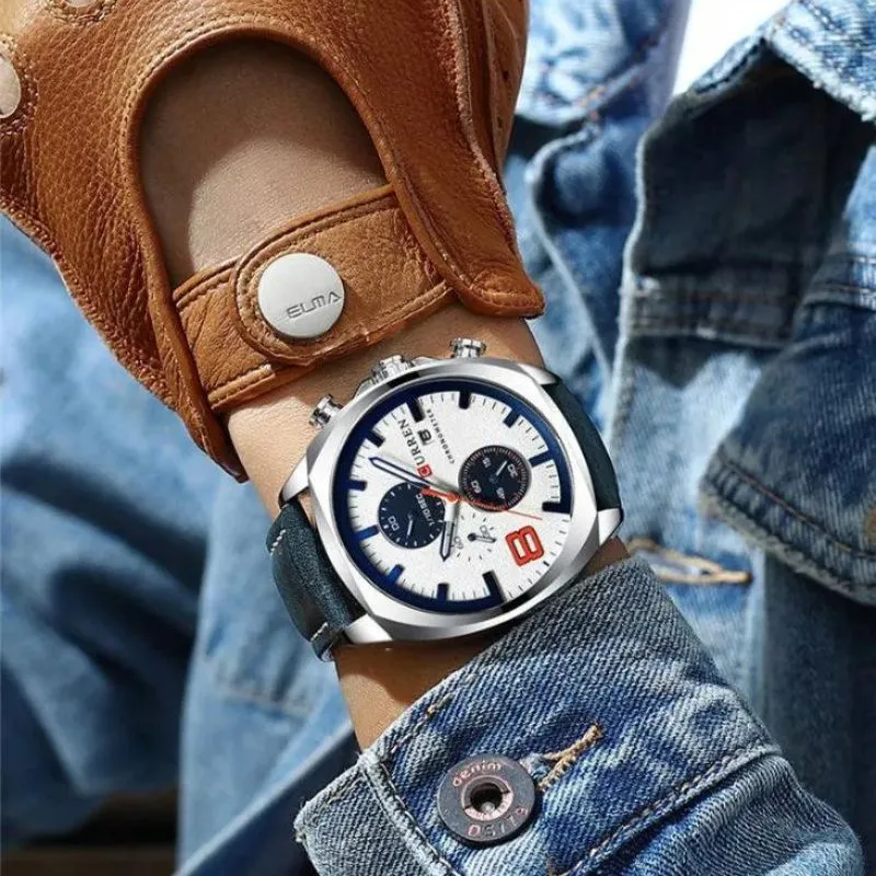 Water-Resistant Military Chronograph Sports Watch