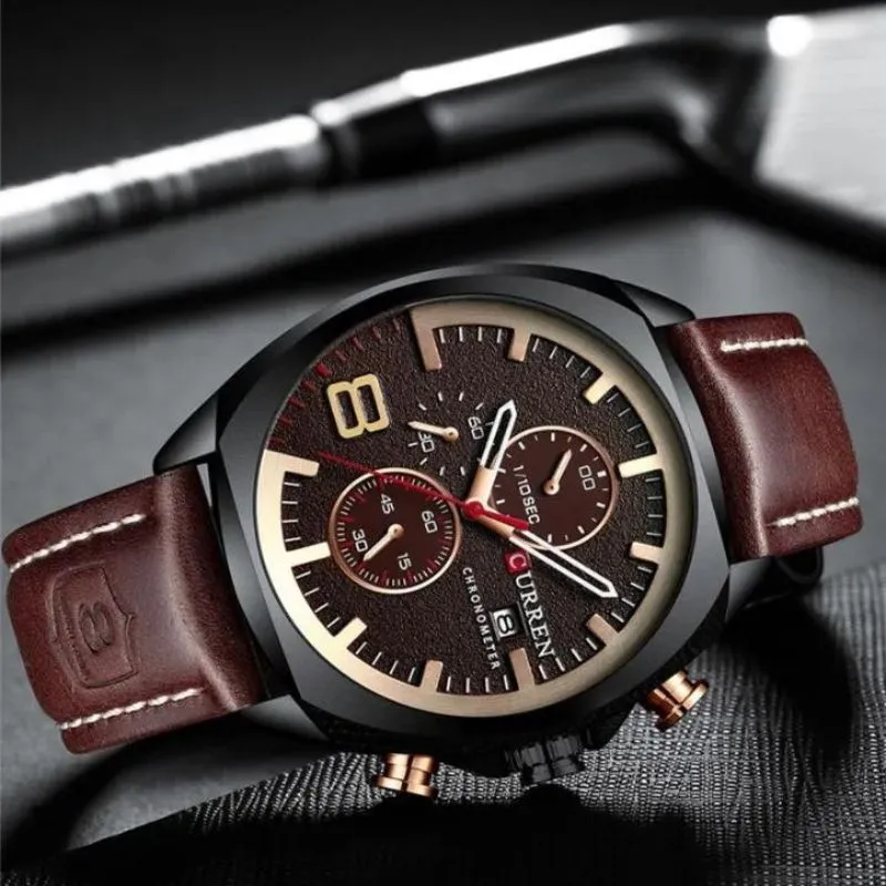 Water-Resistant Military Chronograph Sports Watch